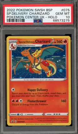 Pokemon Special Delivery Charizard P.M. Center UK Holo Promo SWSH075 PSA 10 - Image 1