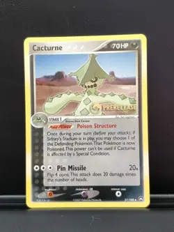 2007 Pokemon Prerelease Ex Power Keepers Cacturne Card 27/108 - Image 3