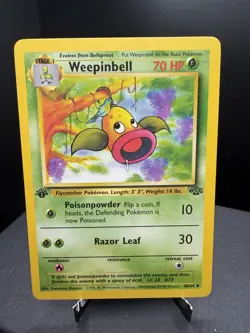 Pokemon TCG WOTC Jungle 1st Edition Weepinbell 48/64 Uncommon Vintage LP/NM - Image 1