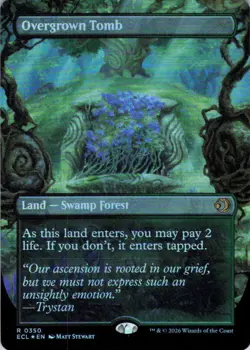 MTG Overgrown Tomb (Borderless) (350) | NM Foil | Lorwyn Eclipsed {ECL} - Image 2