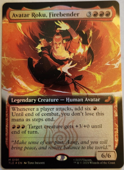 Avatar Roku, Firebender TLE #191 Extended Art Mythic Foil NM+ - Image 1
