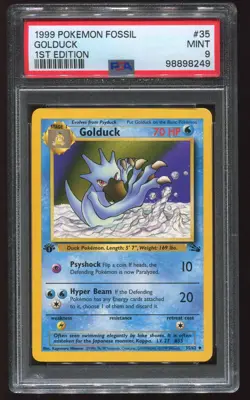 Golduck 1st Edition PSA 9 Fossil Pokemon Card Uncommon 35/62 - Image 1