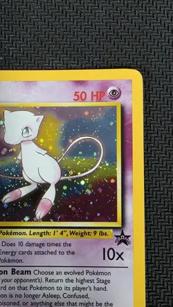 Pokemon TCG Mew 2000 WOTC Black Star Promo 9 Holo League Pokemon Card SWIRL - Image 3