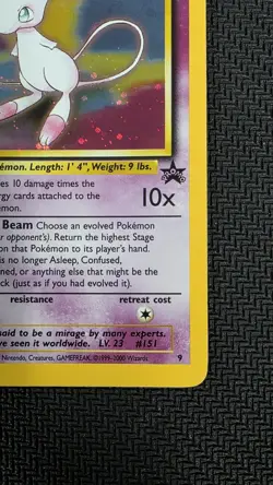 Pokemon TCG Mew 2000 WOTC Black Star Promo 9 Holo League Pokemon Card SWIRL - Image 4