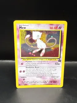 Pokemon TCG Mew 2000 WOTC Black Star Promo 9 Holo League Pokemon Card D Swirl - Image 2