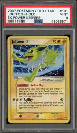 Pokemon Jolteon Gold Star EX Power Keepers Holo Ultra Rare #101 PSA 9 Mint - Image 1