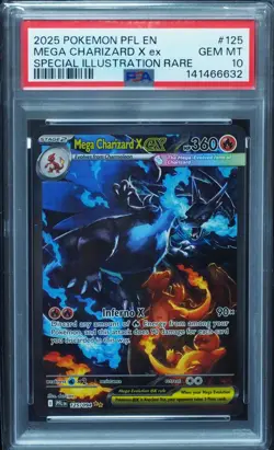 Mega Charizard X EX 125 PSA 10 Phantasmal Flames Pokemon Card #632 - Image 1