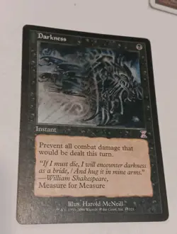 1x MTG Darkness - Light Play Time Spiral Time Shifted Modern Commander Rare - Image 1