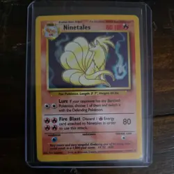 Pokemon TCG Base Set Holo Unlimited Rare Card 12/102 Ninetails LP NM - Image 1