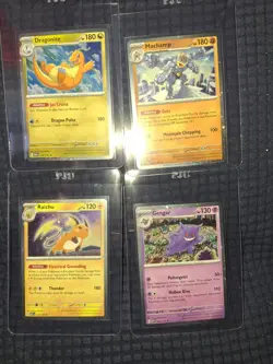 Sam's 151 Cosmic Holo Set Of 4 Promo Cards, Sleeved & Placed In Card Protector - Image 1