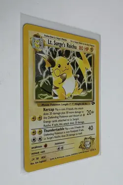 Lt. Surge's Raichu 11/132 Gym Challenge Pokemon Card WOTC Vintage Holo Rare - LP - Image 3