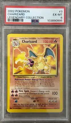 Charizard 3/110 Non Holo Rare Pokemon 2002 Legendary Collection - PSA 6 EX-MT - Image 1