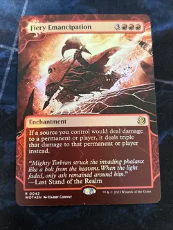 Fiery Emancipation Wilds of Eldraine: Enchanting Tales Foil NM-M Unplayed - Image 1
