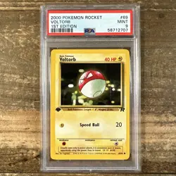 2000 Pokemon Team Rocket 1st Edition Voltorb 69/82 PSA 9 MINT Graded Card - Image 1