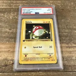2000 Pokemon Team Rocket 1st Edition Voltorb 69/82 PSA 9 MINT Graded Card - Image 2
