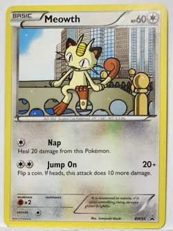 Pokemon TCG Black And White Meowth BW35 Black Star Promo PL-MP - Image 1