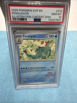 2025 POKEMON SVP PROMO ILLUSTRATION CONTEST 2024 #213 FERALIGATR PSA 10 - Image 1