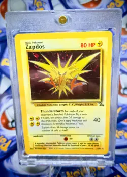 Pokemon TCG Zapdos Holo Rare Card 15/62 Fossil Vintage Near Mint - Image 1