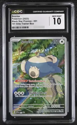 Snorlax 051 Black Star Promo 151 Elite Trainer Box - CGC Gem Mint 10 - Image 1
