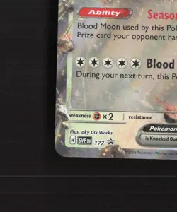 Bloodmoon Ursaluna ex SVP 177 Scarlet & Violet Black Star Promo Pokemon Card NM - Image 5