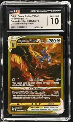 Pokemon CGC 10 Origin Forme Dialga VSTAR GG68/GG70 Crown Zenith Gem Mint - Image 1