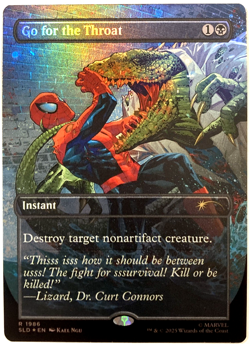 MTG Go for the Throat (Rainbow Foil) Secret Lair x Spider-Man 1986 NM - Image 1