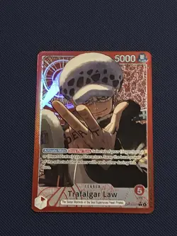 ENGLISH Trafalgar Law OP14-001 ALT ART Leader L - THE AZURE SEA'S SEVEN 7 OP-14 - Image 1