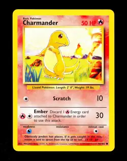 1999-2000 Pokemon CHARMANDER Base Set 4TH PRINT Edition Card 46/102 WotC UK NM+ - Image 1