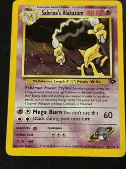 Pokemon Alakazam Holo Rare TCG Gym Challenge Card 16/132 Sabrina's Alakazam HP - Image 2