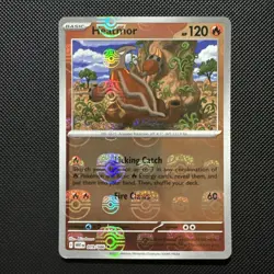 Pokemon Card Heatmor 019/086 Masterball Reverse Holo White Flare Near Mint - Image 1
