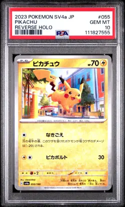 2023 Pokemon Japanese Sv4a-Shiny Treasure Ex #055 Pikachu Reverse Holo PSA 10 - Image 1