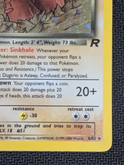 Pokemon TCG Dark Dugtrio Team Rocket Unlimited Holo Rare 6/82 SWIRL - LP - Image 5