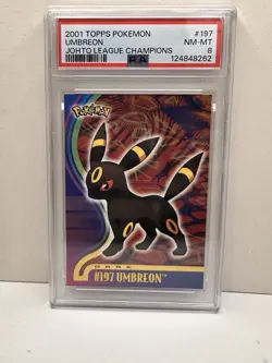 2001 TOPPS POKEMON UMBREON JOHTO LEAGUE CHAMPIONS #197 PSA 8 NEAR MINT RARE - Image 1