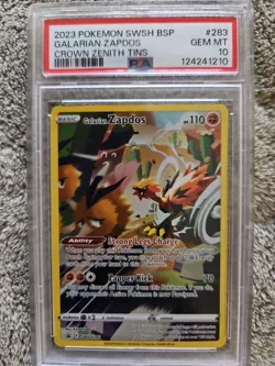 Pokemon Galarian Zapdos SWSH BSP #283 GRADED PSA GEM MINT 10 - Image 2
