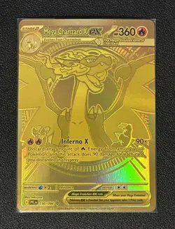 Mega Charizard X ex Gold Hyper Rare 130/094 Pokemon Phantasmal Flames English - Image 1