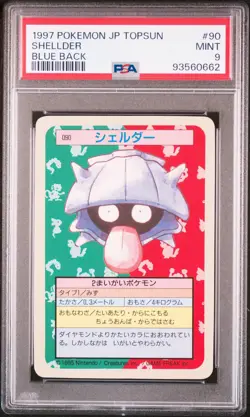 Shellder Pokemon 1997 Topsun Blue Back Japanese #90 PSA 9 - Image 1