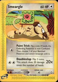 Smeargle 109/147 Common WOTC Aquapolis Pokemon - Image 1