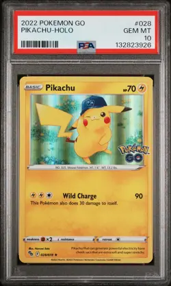 2022 POKEMON GO #028 PIKACHU-HOLO PSA 10 - Image 1