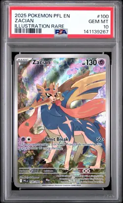 2025 Pokemon Phantasmal Flames Zacian Illustration Rare #100/094 PSA 10 - Image 1