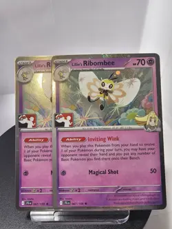2x Lillie's Ribombee 067/159 Cosmos Holo Pokemon Play! Prize Pack Play Stamp 7 - Image 1
