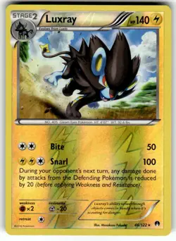 Pokemon TCG - Luxray Reverse Holo 46/122 XY Breakpoint Game Freak - NM - Image 1
