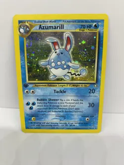 Pokemon TCG 1st Edition Azumarill Neo Genesis 2000 Holo WOTC 2/111 LP-NM SWIRL - Image 1