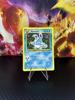 Azumarill - 2/111 Neo Genesis Unlimited Holo Rare -SWIRL - Pokemon TCG - LP - Image 1