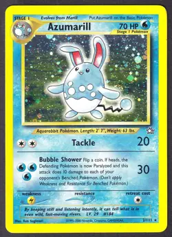 POKEMON TCG AZUMARILL 2/111 HOLO RARE WOTC NEO GENESIS LP - Image 1