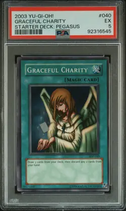 2003 YU-GI-OH! STARTER DECK: PEGASUS #040 GRACEFUL CHARITY PSA 5 - Image 1