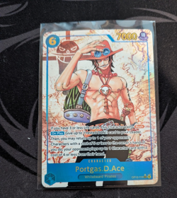 One Piece Portgas.D.Ace Parallel OP13-119 Carrying On His Will Foil Alt Art SEC - Image 1