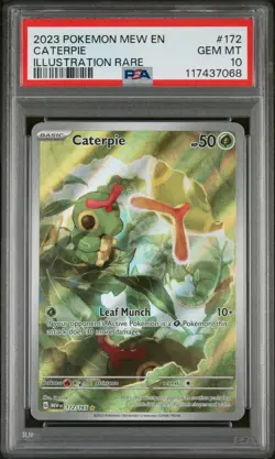 CATERPIE 2023 Pokemon Mew 151 #172 Illustration Rare PSA 10 - Image 1