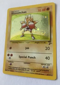 Hitmonchan 8/130 - Rare Holo - Base set 2 - 2000 WOTC Vintag - Pokemon Card - LP - Image 4