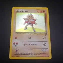 Hitmonchan 8/130 - Holo Rare - BASE SET 2 - VINTAGE WOTC POKEMON CARD - LP - Image 1