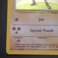 Hitmonchan 8/130 - Holo Rare - BASE SET 2 - VINTAGE WOTC POKEMON CARD - LP - Image 5